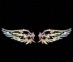GLITTER BLING SPARKLE SHINY ANGEL WINGS 6” VINYL STICKER DECAL PAIR 2PCS