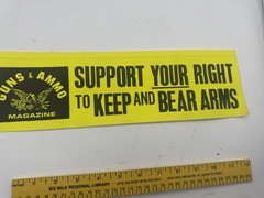 Vintage GUNS & AMMO right To Bear Arms Bumper Sticker
