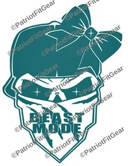 Beast Mode,Female,Skull Bandanna,Beast,Wellness,Fitness,Motivation,,Vinyl Decal