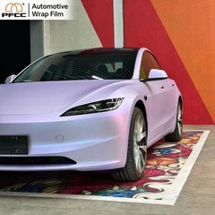 5ft x50ft PET Car Wrap Vinyl Matte Silver Phantom Purple Air Release Bubble Free