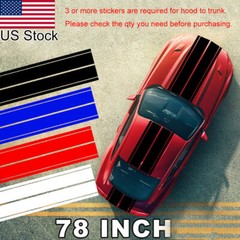 78″ 4-Line Rectangle Racing Vinyl Decal Stickers For Ford Mustang Chevy Camaro