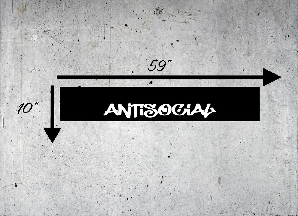 Antisocial Banner For Windshield – For Car, Truck, SUV – Waterproof Vinyl Vehicl