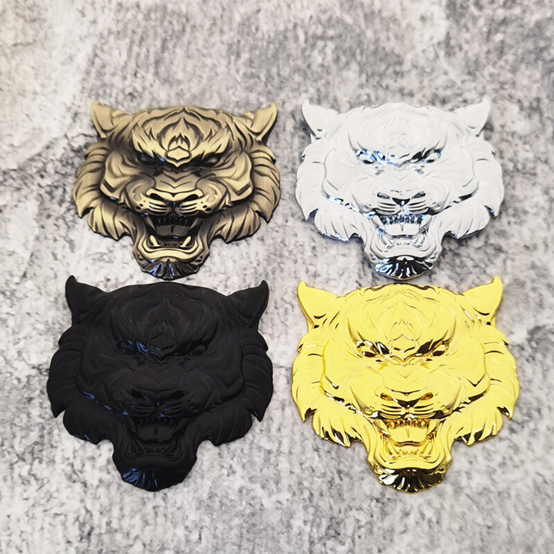 3D Metal Tiger Head Car Auto Emblem Motorcycle Fender Trunk Badge Decal Sticker