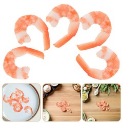 2 Count Realistic Food Model Decor Artificial Cooked Shrimp Fake