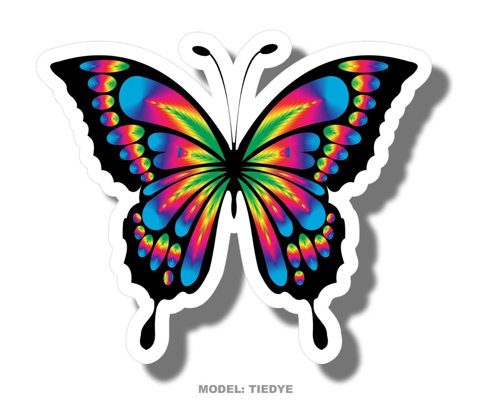 Tie Dye Groovy Butterfly Car Truck Bumper Window Cup Laptop Decal Sticker