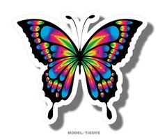 Tie Dye Groovy Butterfly Car Truck Bumper Window Cup Laptop Decal Sticker