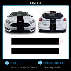 For 2011+ Ford Focus Full Body Rally Racing Stripes Graphic Decal – Gloss Vinyl