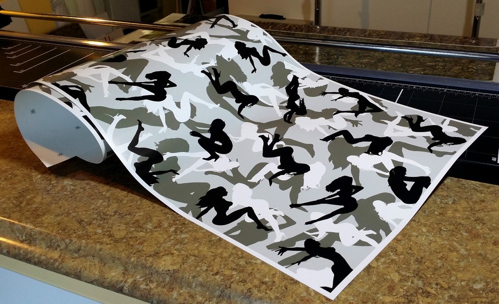 SNOW GIRL CAMOUFLAGE 3M WRAP VINYL DECAL 48″x15″ TRUCKER GIRL CAMO URBAN CAMO