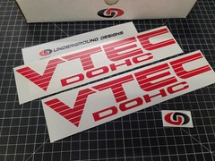 VTEC DOHC 12″ Fat Blinds (Pair X2) Vinyl Decal Sticker fits Honda Civic Si R RSX