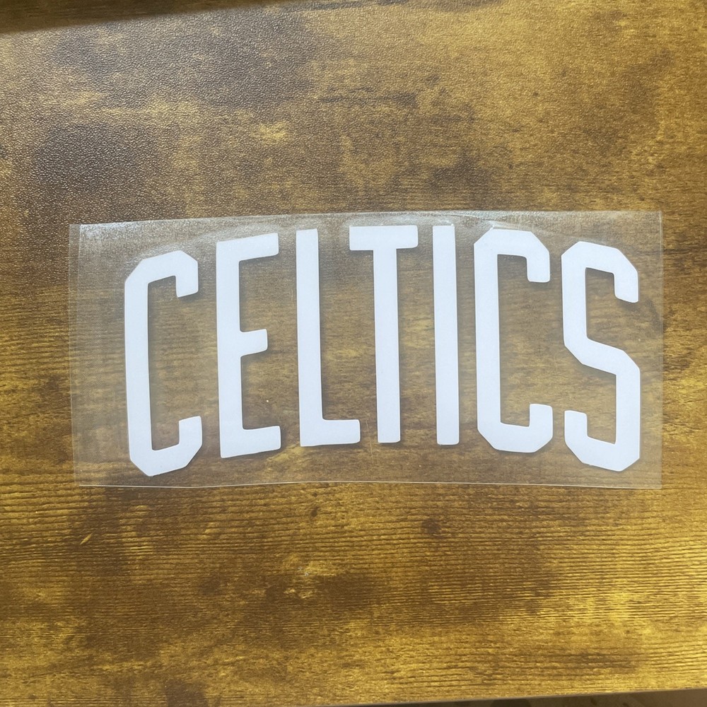 Celtics Decal/Sticker – Permanent Vinyl – 2.5”x5.25” – White