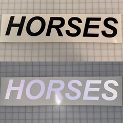 HORSES 3″x17″ REFLECTIVE Decal Arial Italic (10 Different Colors) Safety Sticker