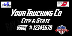 TRUCK DOOR DECALS SET X2 CUSTOM USDOT COMPANY NAME CITY STATE VINYL