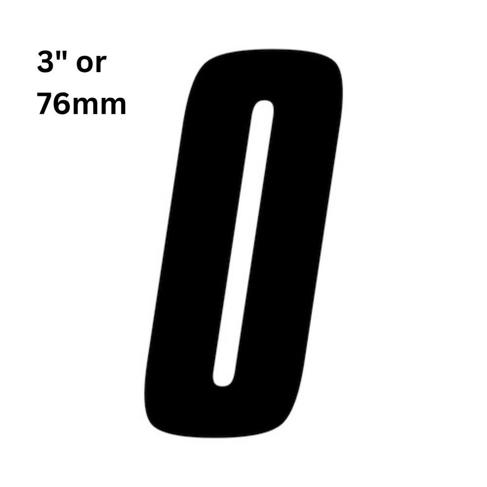 Black Racing Numbers 0-9 Multiple Sizes Decals Vinyl Motocross ATV Sport Race