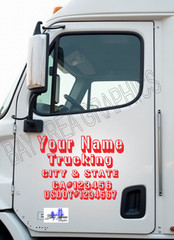 TRUCK DOOR COMMERCIAL DECALS CUSTOM TEXT OUTLINE /ONE COLOR OUTDOOR VINYL -X2