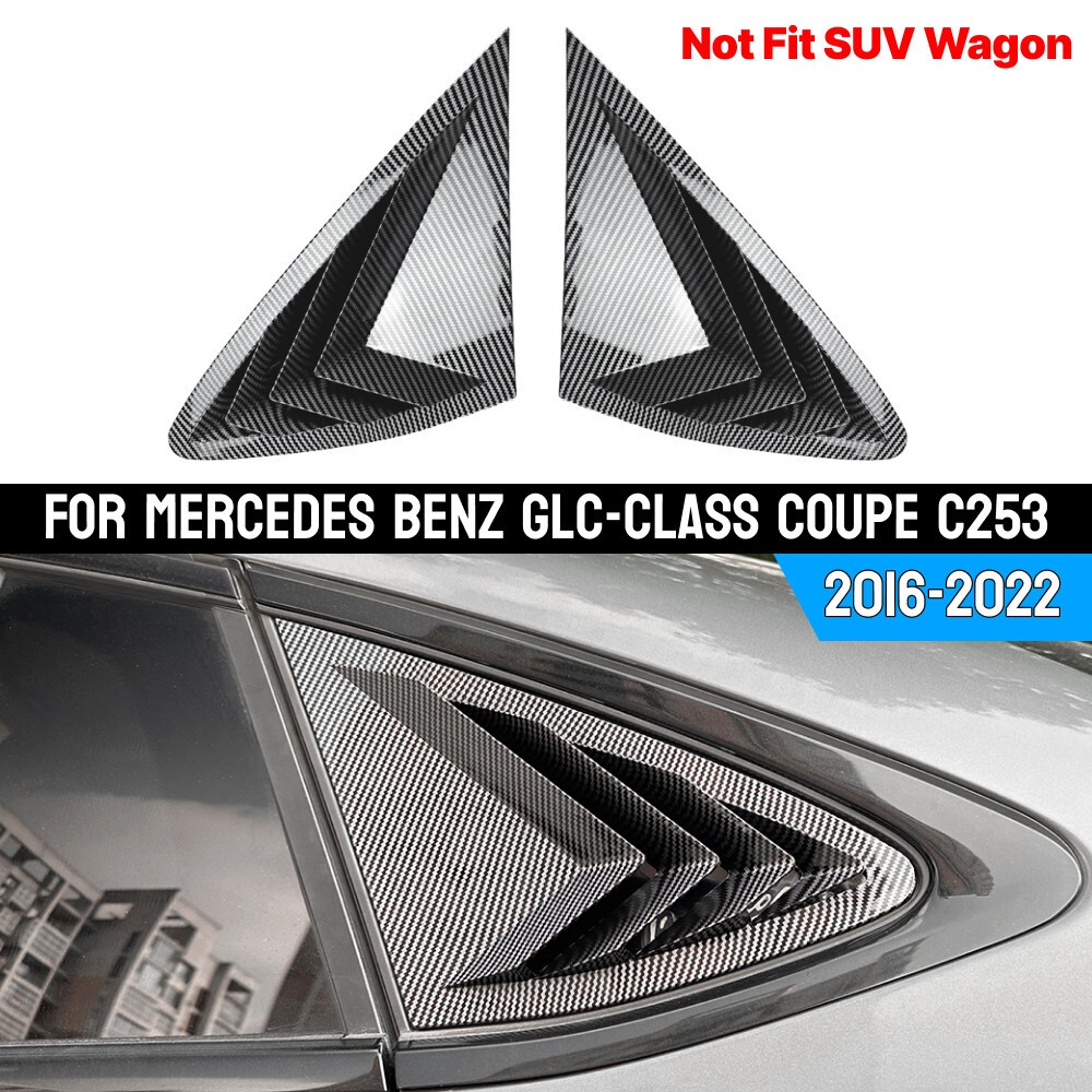 Carbon Style Rear Window Louver Shutter Cover For Benz GLC-Class Coupe 2016-2022