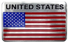 ALUMINUM United States US Flag Decal Sticker Car, Motorcycle, Patriotic