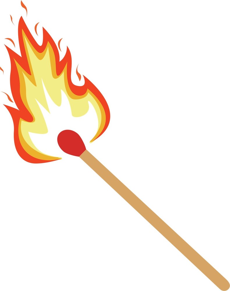 3” Match Sticker Flame Fire Burn Burning Smoke Light Lighter Bright Orange