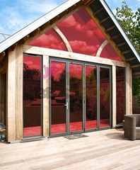Red Chrome Window Tint One Way Mirror Film UV Heat Reflective Home Office DIY
