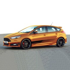 Pair Black Sports Racing Stripe Graphic Stickers Car Body Side Door Vinyl Decals