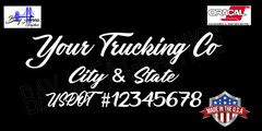 Custom Vinyl Truck Door Decals Set 2 USDOT Company Name City State