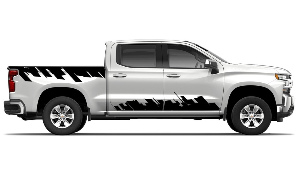 Full skyscrapers graphics stickers decal compatible with Chevrolet Silverado