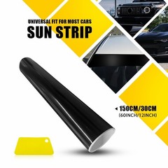 12*60inch Glossy Windshield Black Sun Visor Banner Vinyl Blank Sticker Cover US