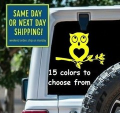 9 Sizes Owl Heart Cute Car Window Decal Sticker MacBook Tablet Laptop iPad Gift