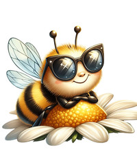 Bee Sticker 4″ Sun Honey Sunglasses Cute Flowers Sweet Lovely Summer Flower