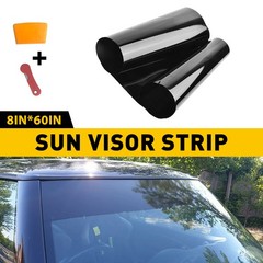 Universal Windshield Banner Matte Gloss Black/White Sun Strip 8″/10″/12″ X 60″