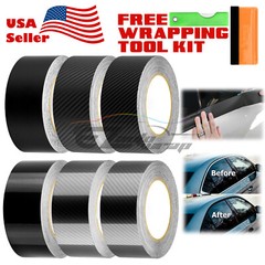 Gloss / Matte / Carbon Fiber Style Black Vinyl Wrap Roll Chrome Delete1 Car Trim