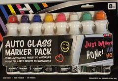 Chroma Window/ Car/ Auto Glass Marker Kit, 8-Pk.- Multicolor- Weather resistant