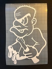 judgement day axe man car decal sticker 90s hardcore music rave