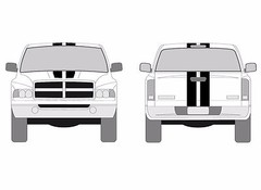 NEW Fits RAM Rally Center Racing Stripes 9″ Double Vinyl Decal Graphics