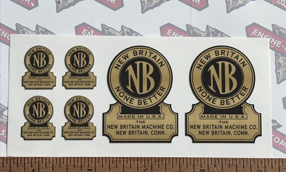 None Better New Britain Tool Decals Antique Tool Box 5/8” And 1 3/8” Wide Set 6