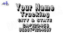 TRUCK DOOR COMMERCIAL DECALS CUSTOM TEXT OUTLINE /ONE COLOR OUTDOOR VINYL X2*