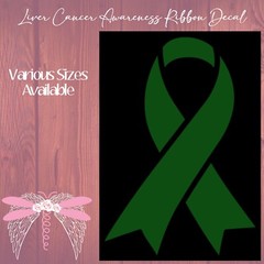 Liver Cancer Awareness Ribbons Emerald Green Vinyl Decal Stickers 22 Sizes