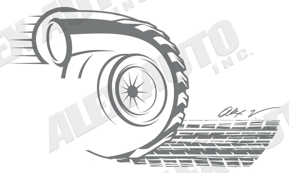 Custom grey/gray turbo burnout car auto decal 3×5 size, Made in USA.