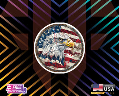 UNITED STATES EAGLE FLAG PROUD+ Vynil Decal 6 Years RESSI+LAMINATED Free Sticker