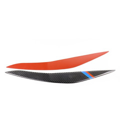 Carbon Fiber Headlight Eyebrow Eyelids Cover Trim For BMW 5 Series F10 2011-2016