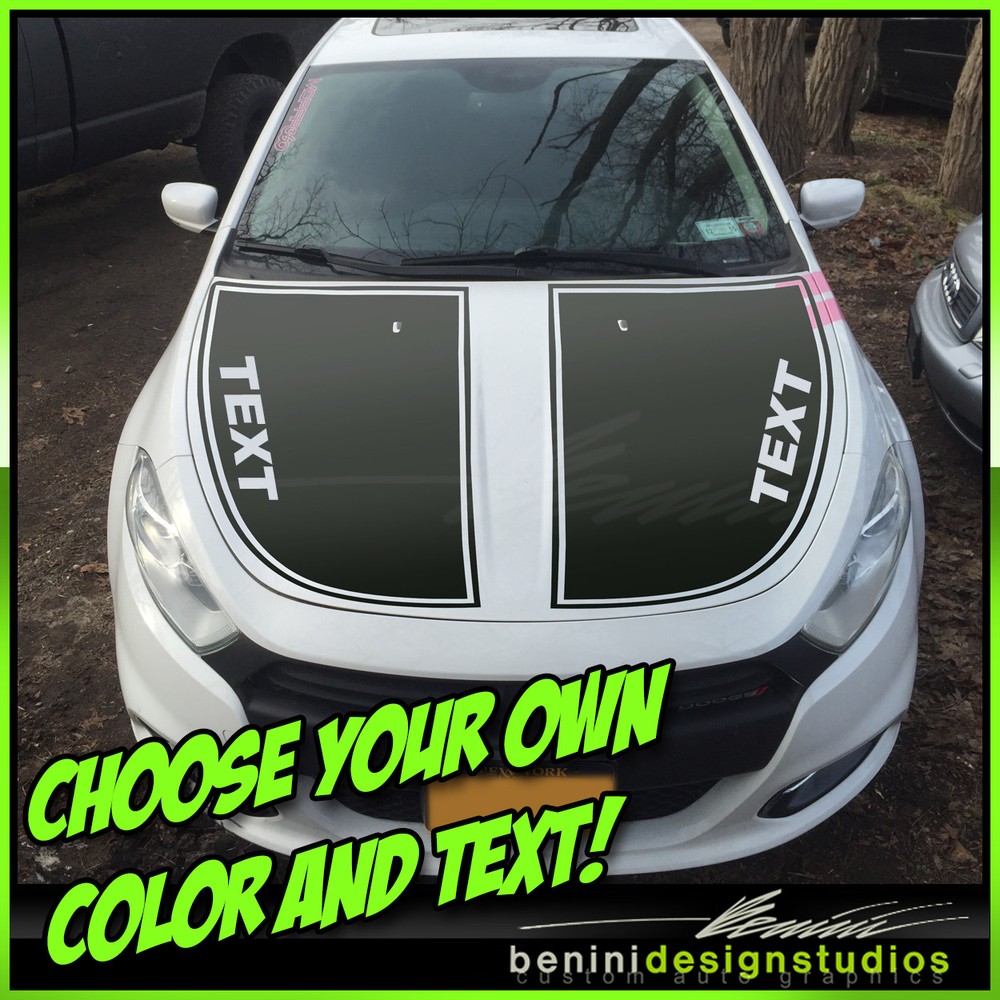 Hood Blackout Racing Stripes Blackout Graphics – Fits 2013-2016 Dodge Dart