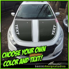 Hood Blackout Racing Stripes Blackout Graphics – Fits 2013-2016 Dodge Dart
