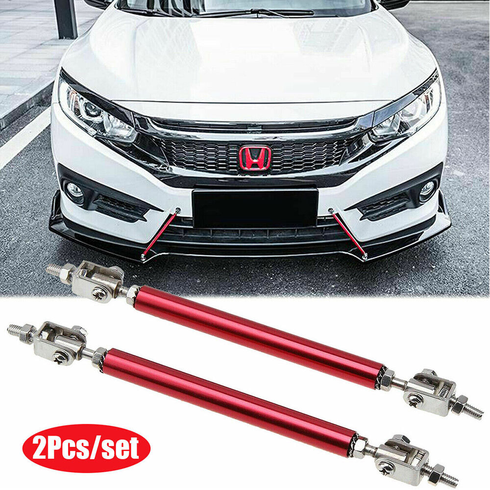 2/4x Universal Adjustable Front Bumper Lips Splitter Strut Rod Tie Support Bar M