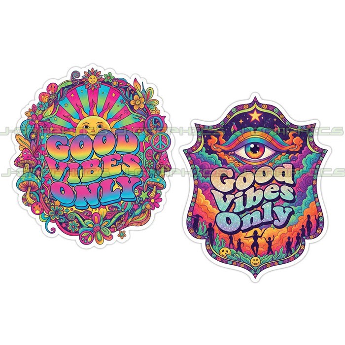 Good Vibes Only Vinyl Decal Sticker 2 Pack D