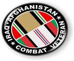 Emblem Car Sticker Badge Chrome ROUND Bezel – Iraq / Afghanistan Combat Veteran