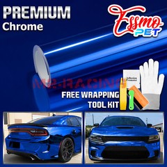 ESSMO PET Chrome Royal Blue Stretch Car Vehicle Vinyl Wrap Decal Sticker Sheet