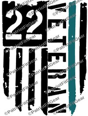 Veteran 22,Flag,Suicide Awareness,9″x12″,PTSD,Support Our Troops,Vinyl Decal