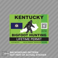 Kentucky Bigfoot Hunting Permit Sticker Decal Vinyl Sasquatch Lifetime