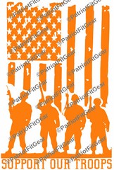 Support Our Troops,Military,Flag,Navy,Army,USAF,USCG,Sticker,Vinyl Decal