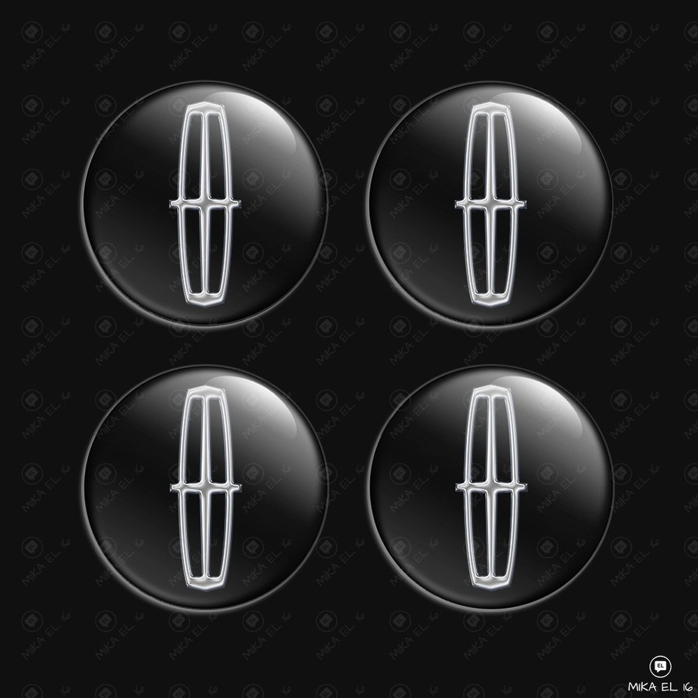 Lincoln Wheel Center Cap Decals 4pcs 3D Domed Resin Sticker Emblems