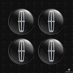 Lincoln Wheel Center Cap Decals 4pcs 3D Domed Resin Sticker Emblems